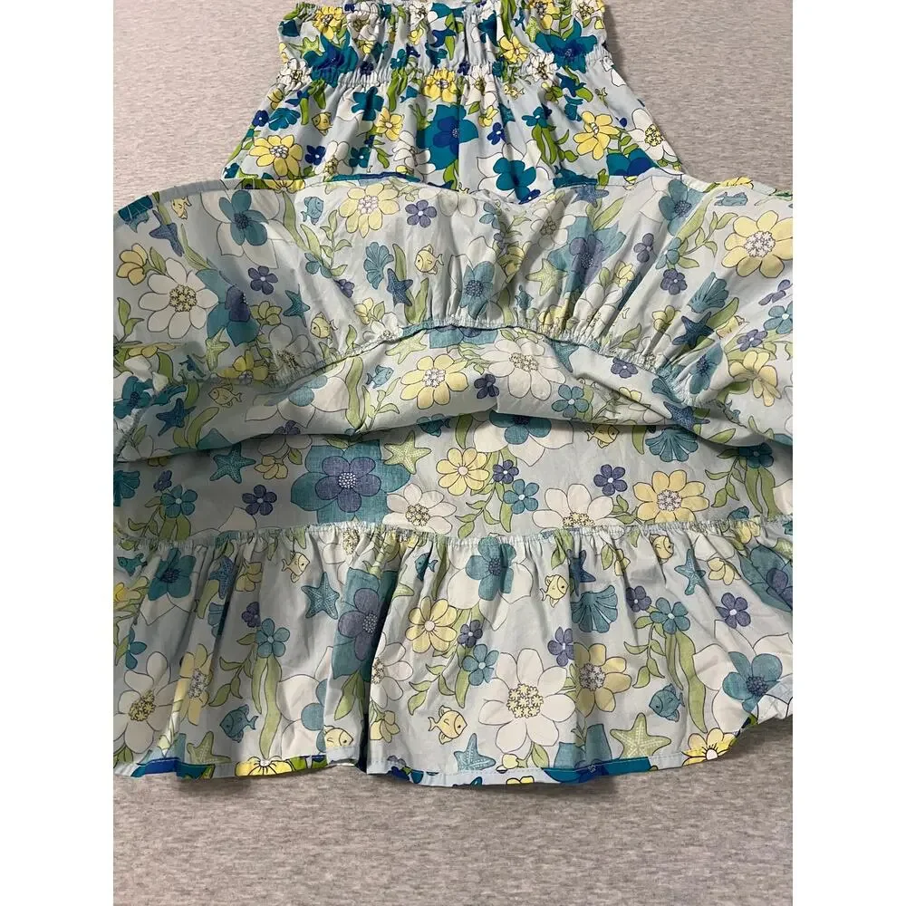 Gymboree Underwater Fantasy Sundress Girls Size 12 Blue Ruffle Dress Summer 2012
